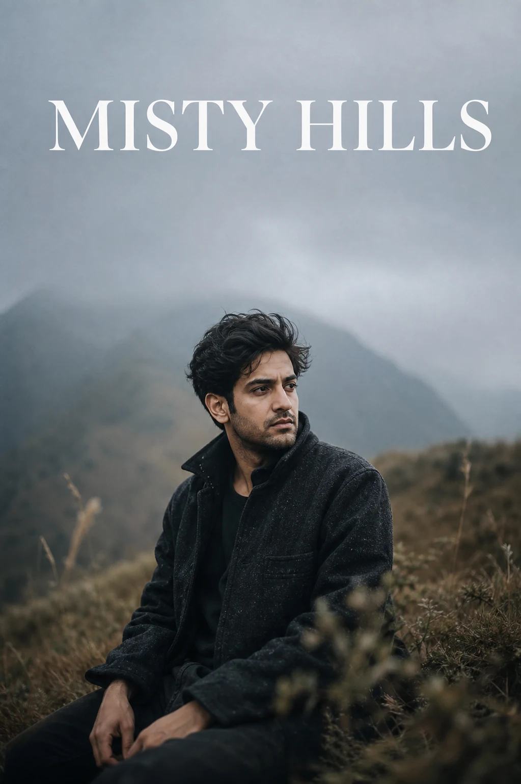 Misty Hillside Analog Editorial Portrait Prompt, image 1