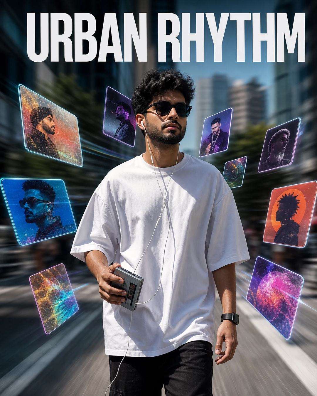 Urban Rhythm Holographic Music Walk Photo Prompt — image 1