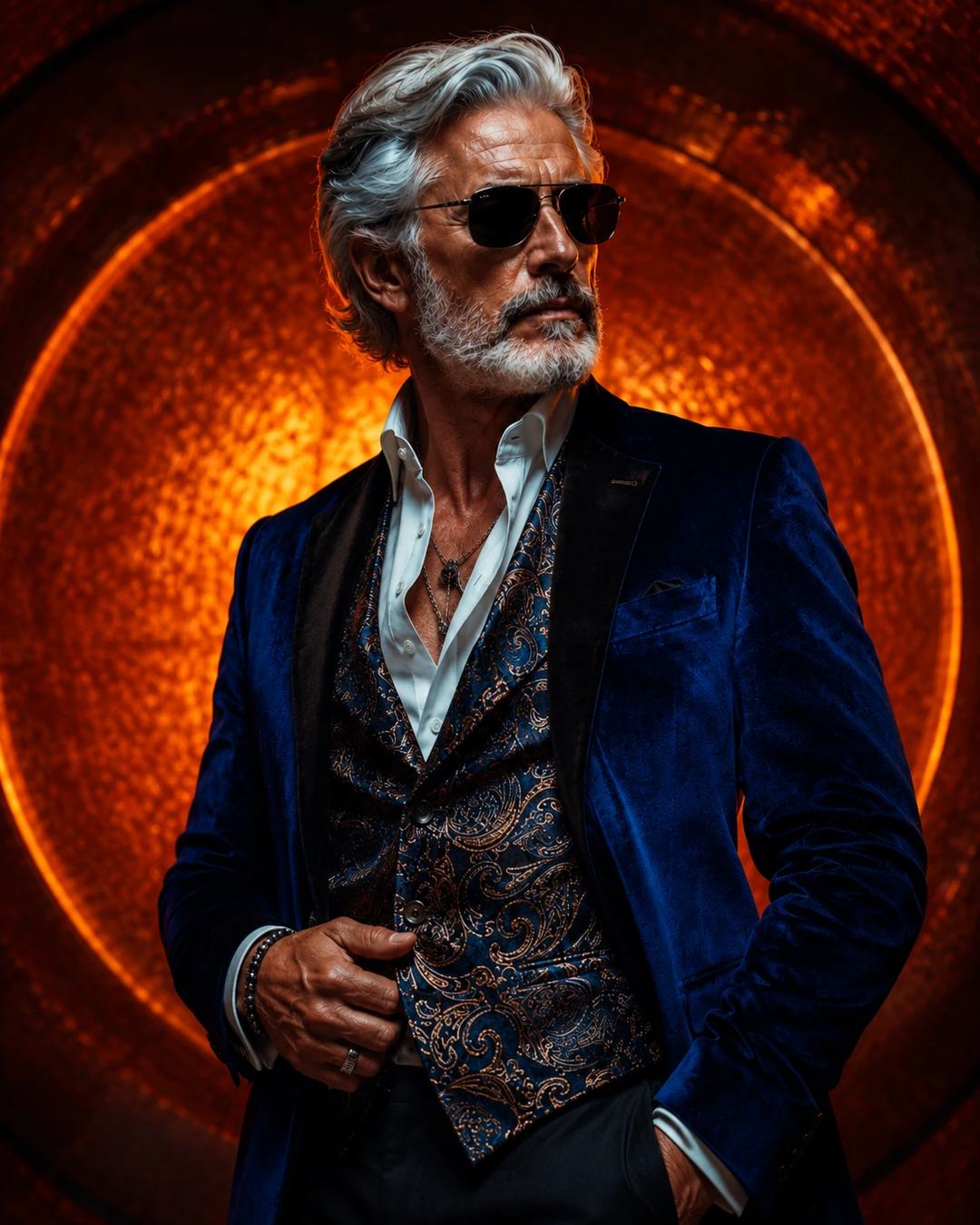 Old Man Neon Portrait – Gemini AI Photo Prompt — image 3