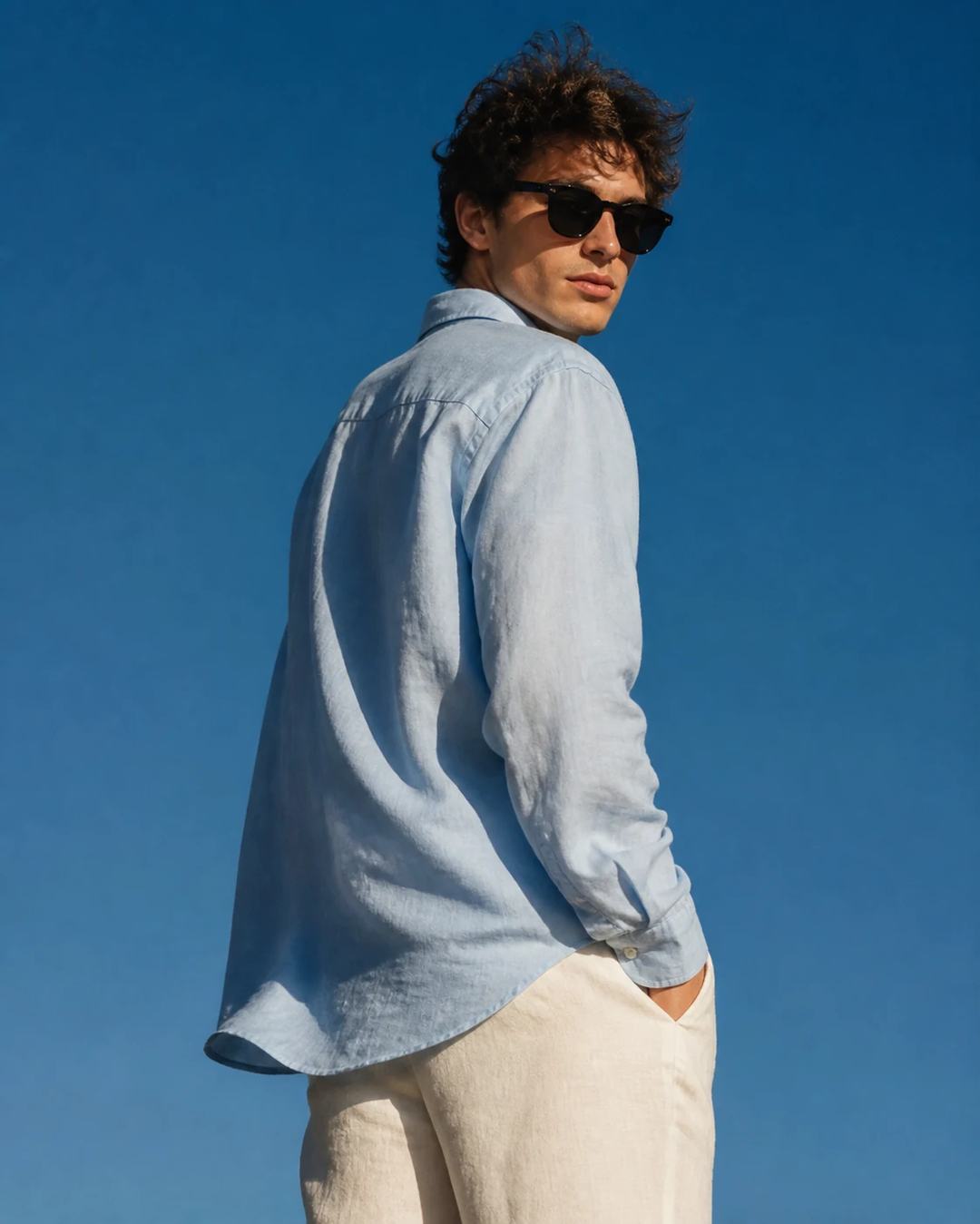 Minimal Blue-Sky Luxury Editorial Portrait Prompt, image 4