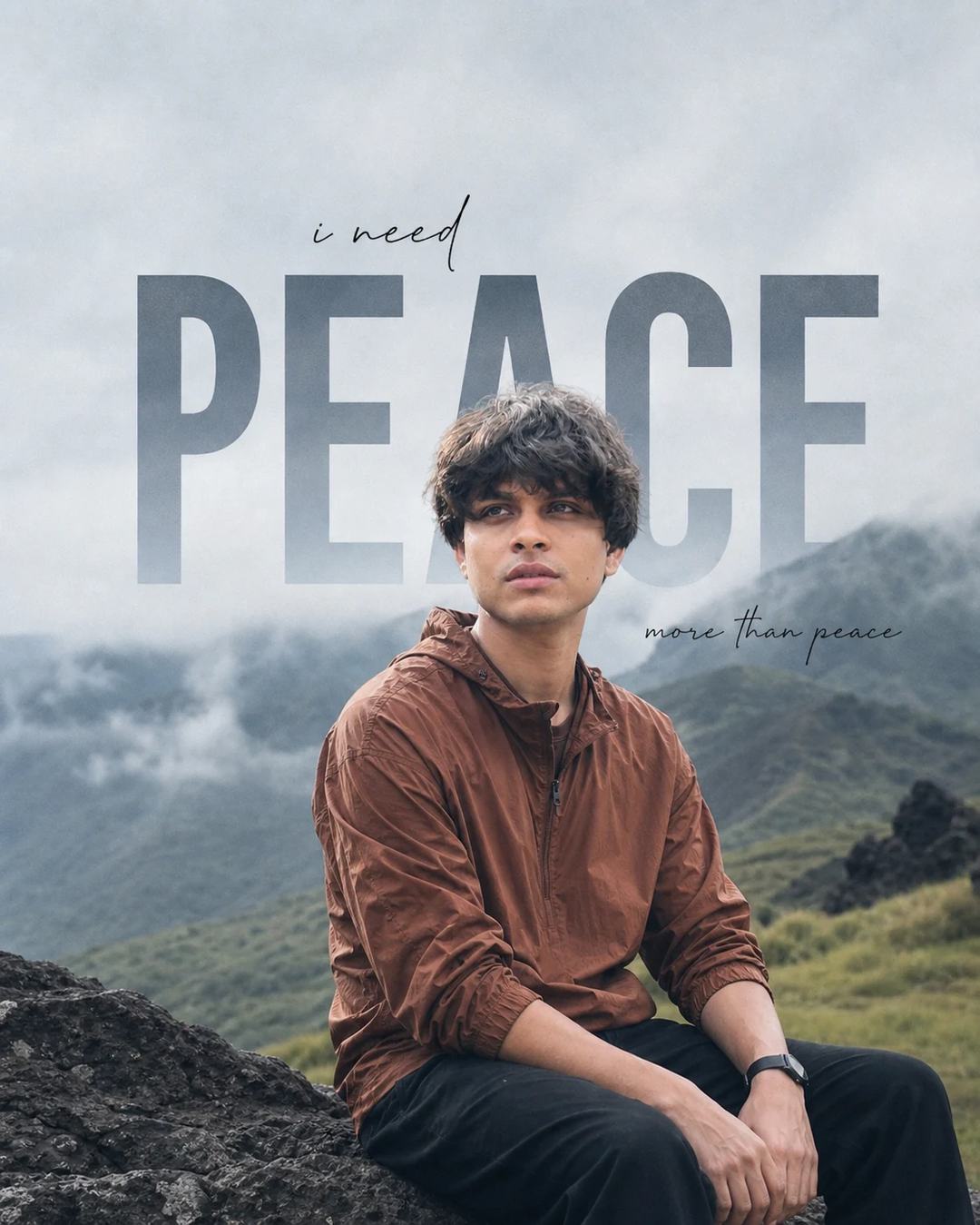 South Indian Volcanic Rock PEACE Portrait Prompt, image 2