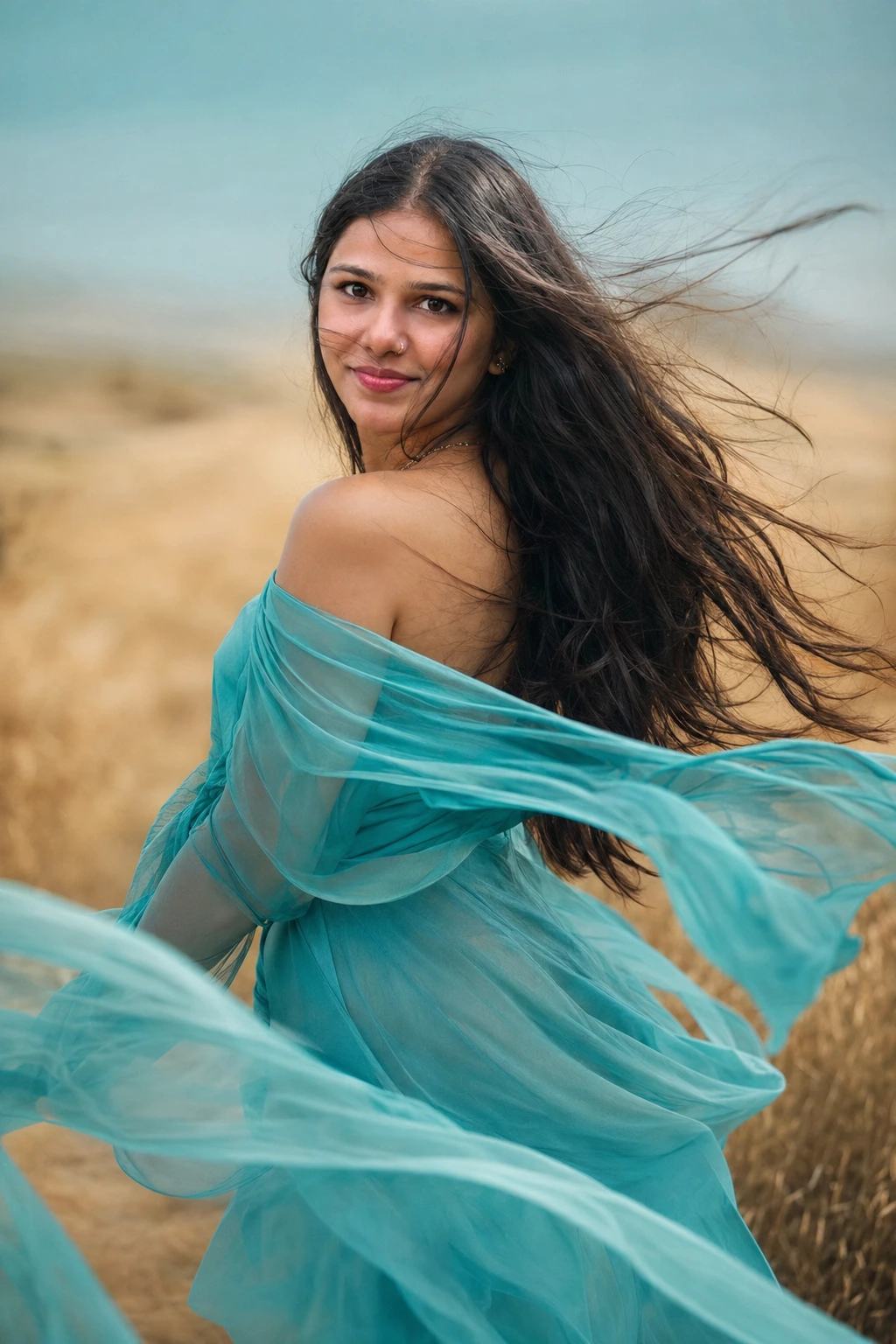 Turquoise Fashion Portrait – Gemini AI Photo Prompt — image 2