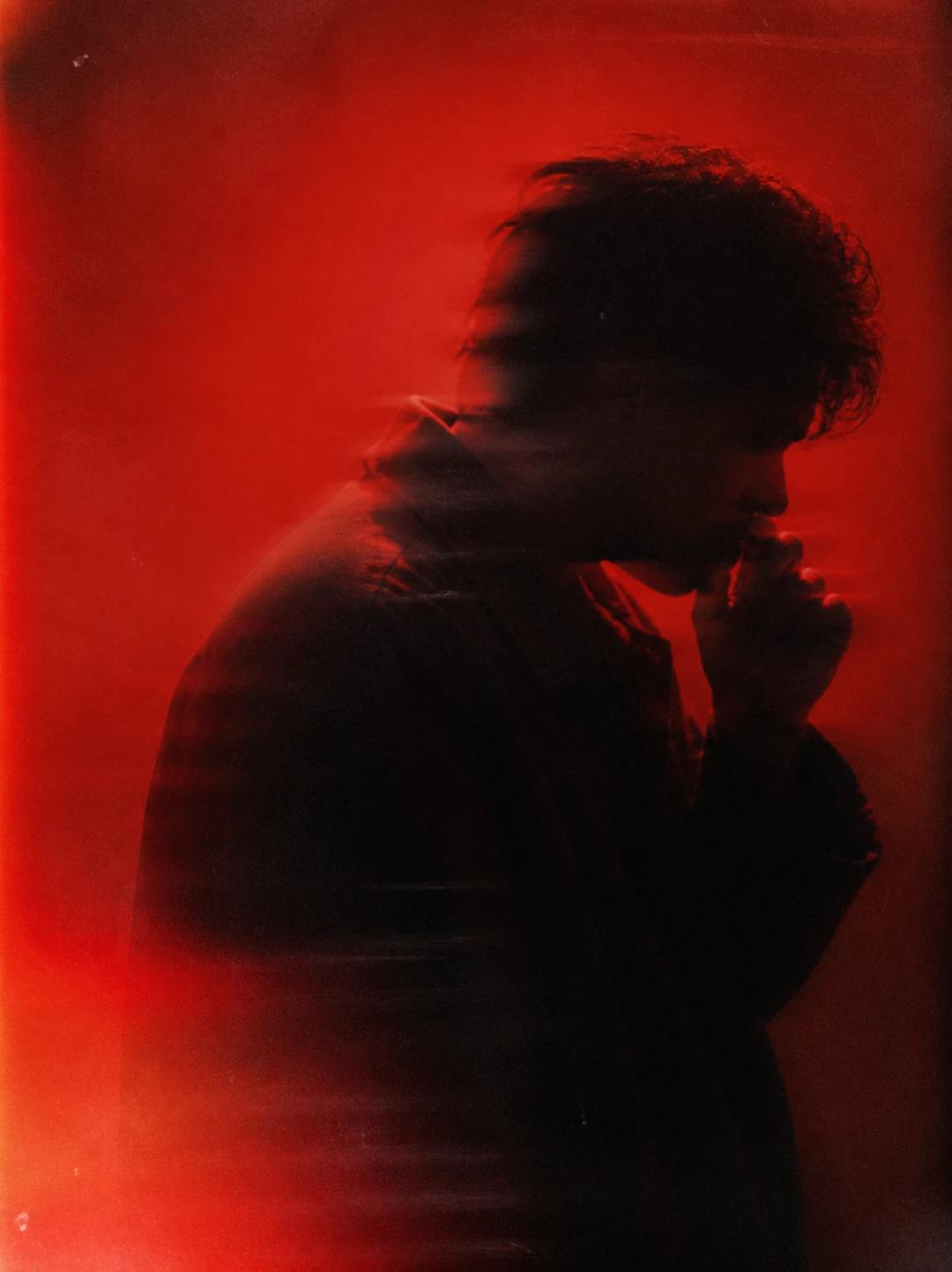 Vintage 35mm Red Backlight Profile Portrait Prompt, image 4