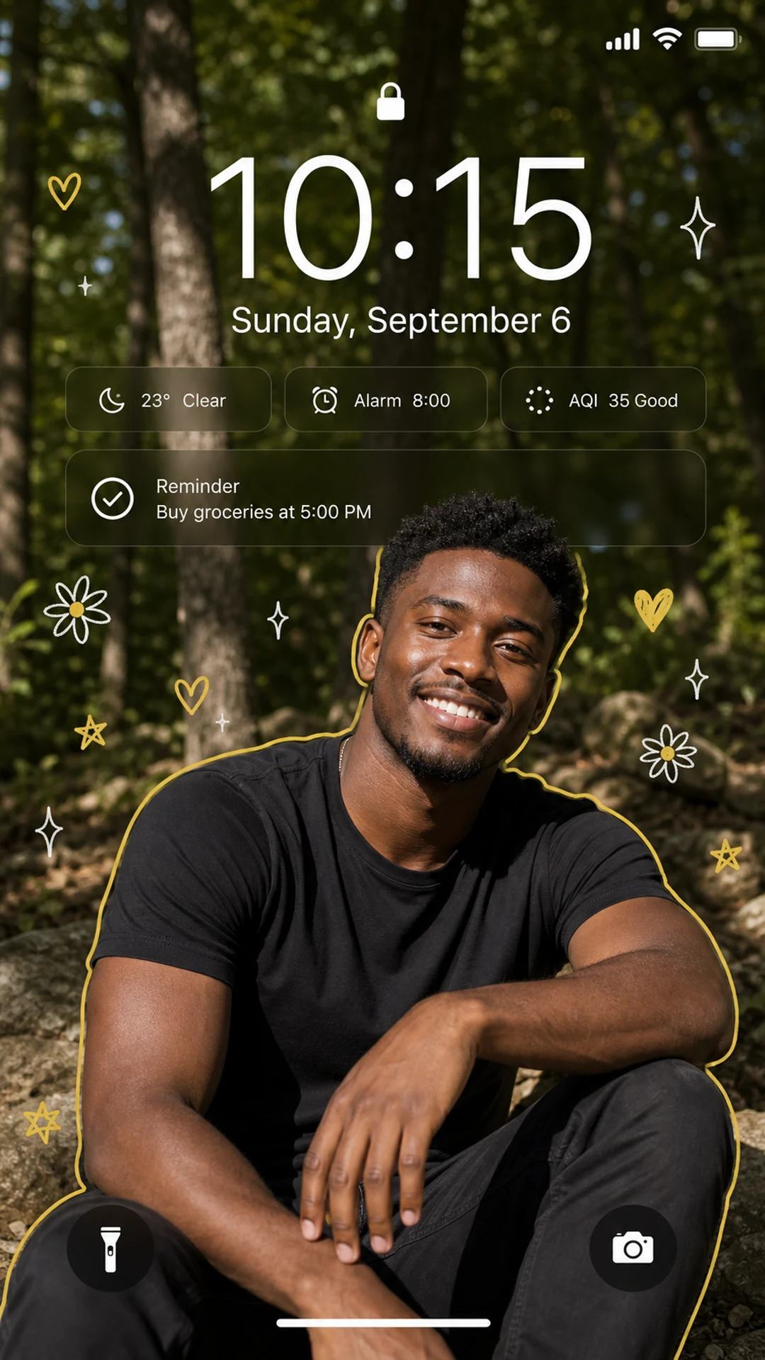 Generic Smartphone Lock Screen Wallpaper Effect Prompt, image 3