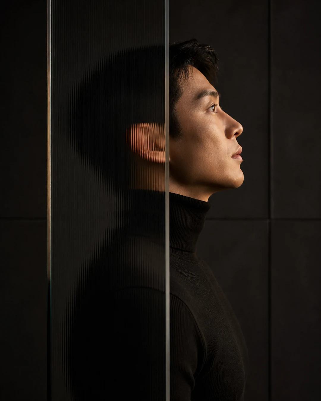 Side-Profile Frosted Glass Block Portrait Prompt, image 4