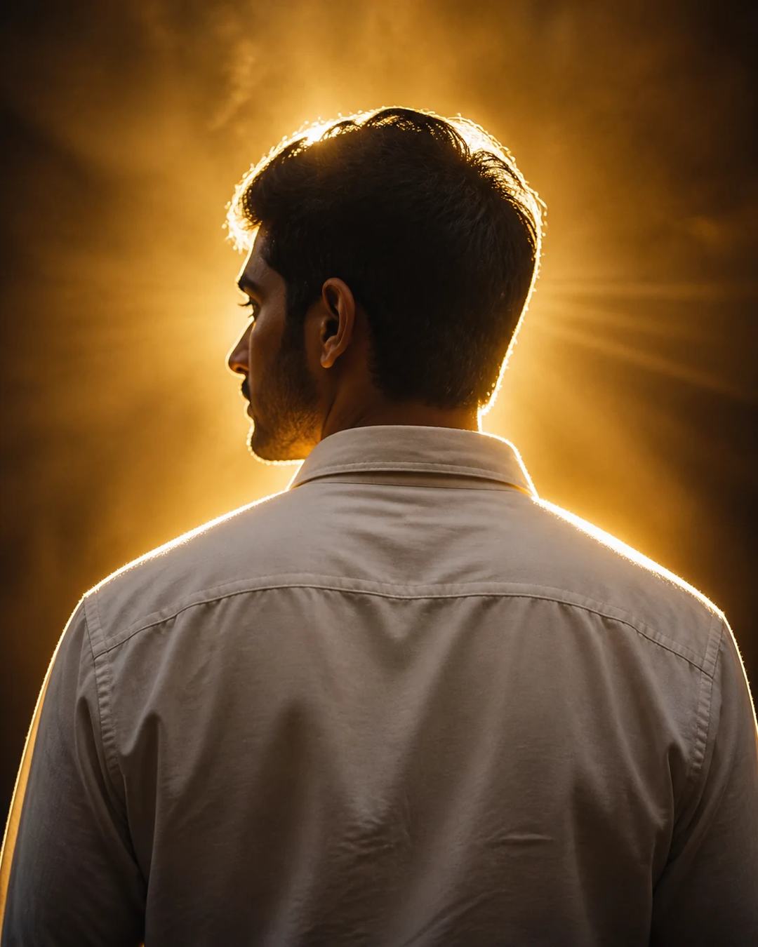 Golden Backlit Cinematic Portrait Photo Prompt, image 3