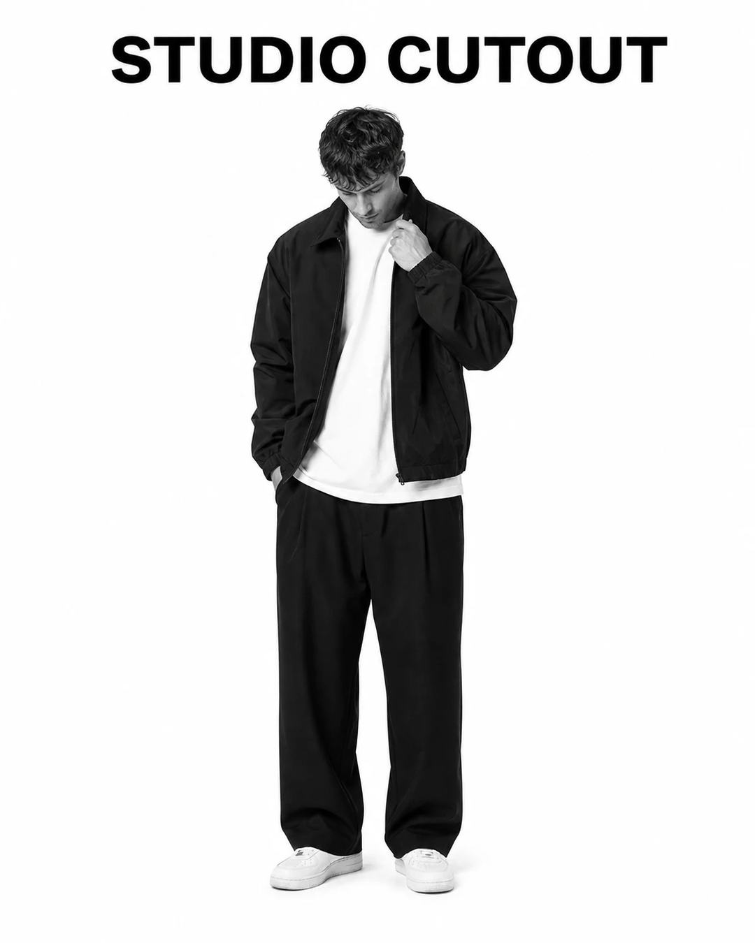 Black and White High-Key Studio Cutout Photo Prompt — image 1