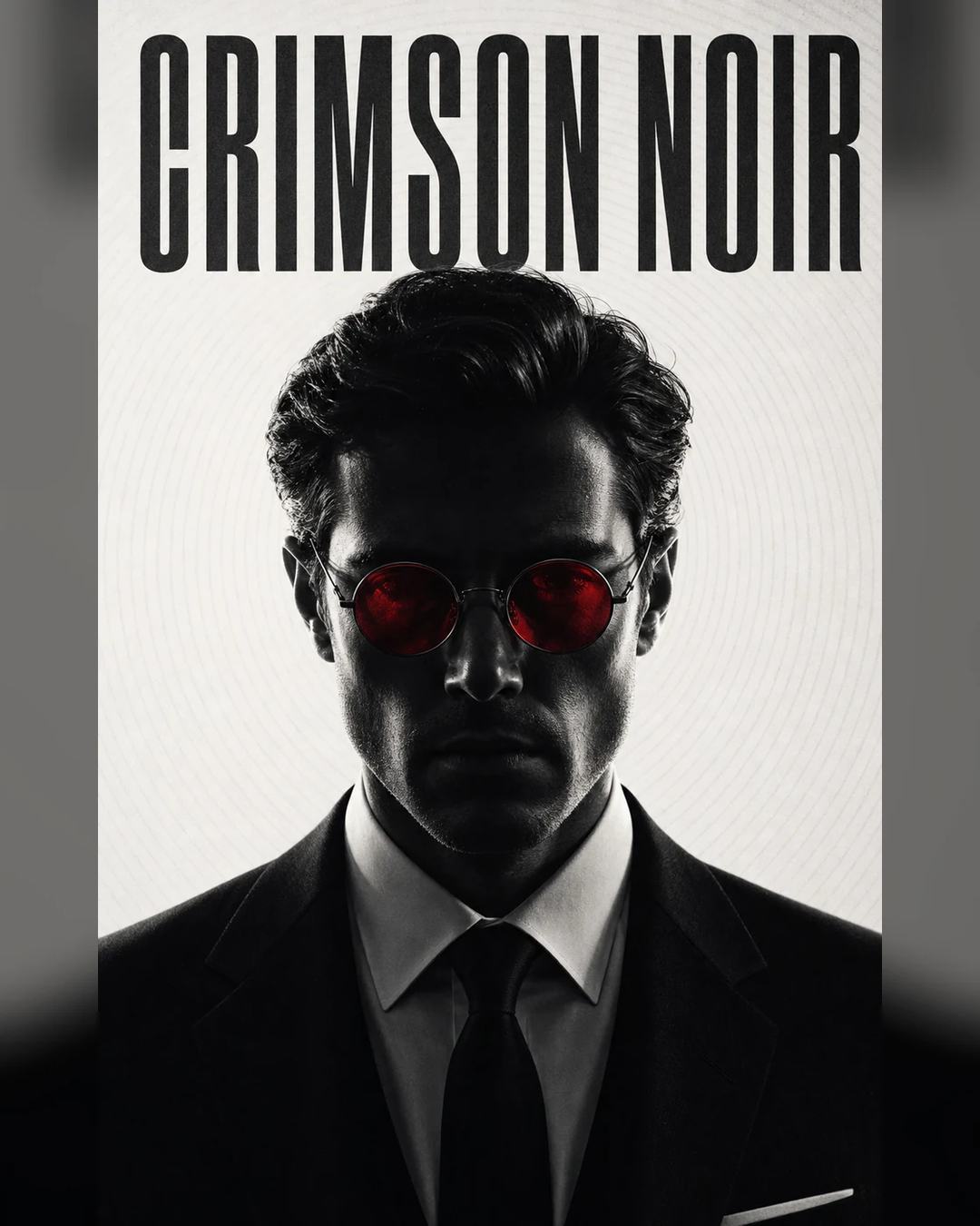 Crimson Lens Monochrome Neo-Noir Portrait Prompt — image 1
