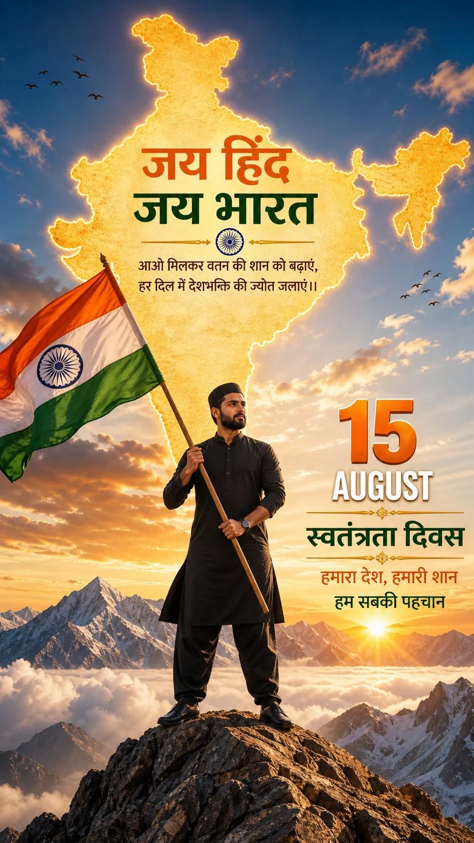 Himalayan Independence Day Hindi Poster Prompt, image 2