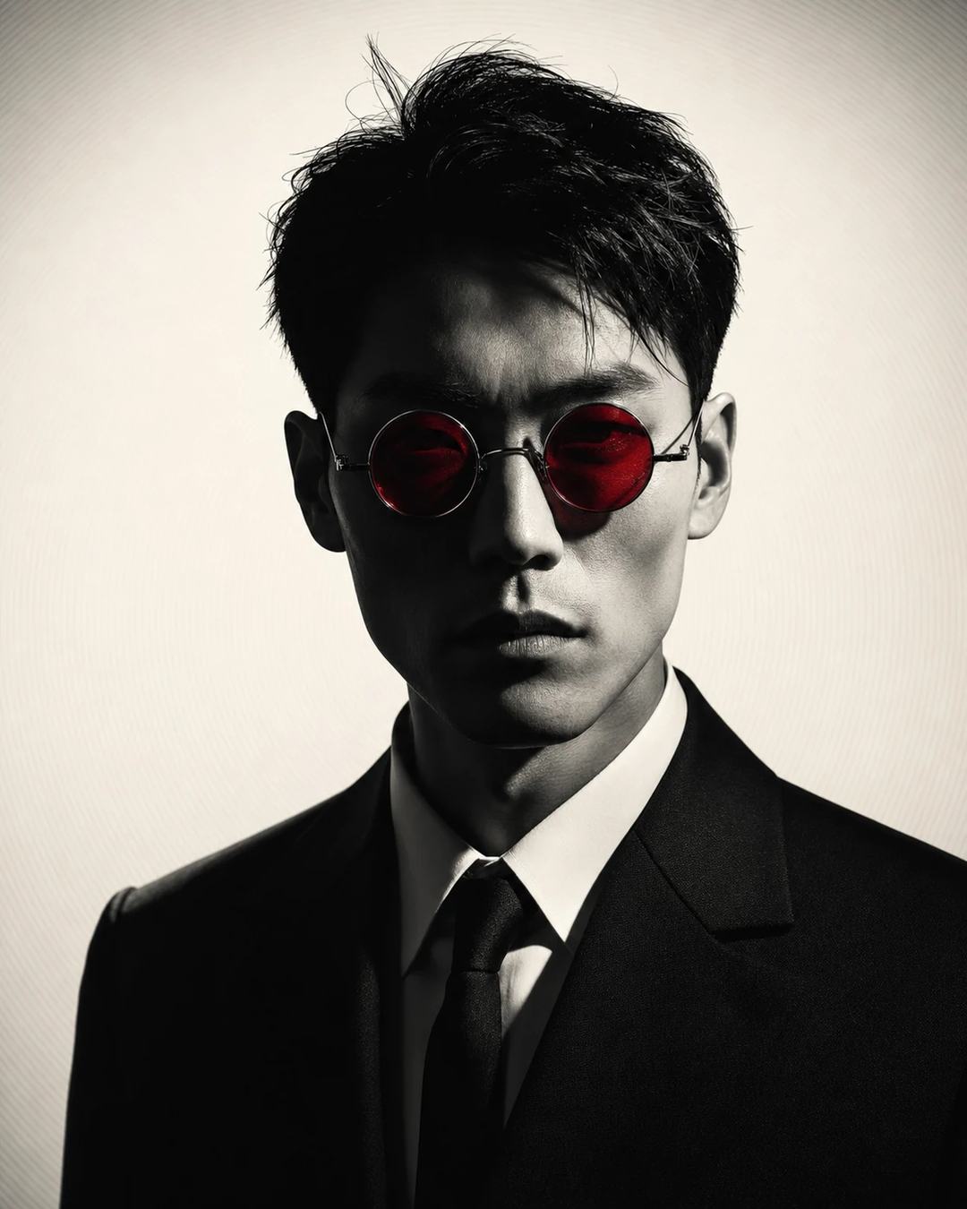 Crimson Lens Monochrome Neo-Noir Portrait Prompt — image 3