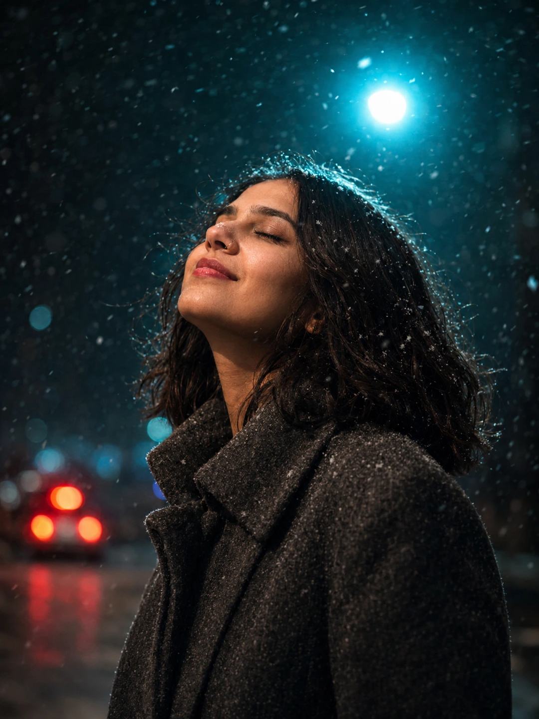 Snowy Night Portrait – Gemini AI Photo Prompt — image 3