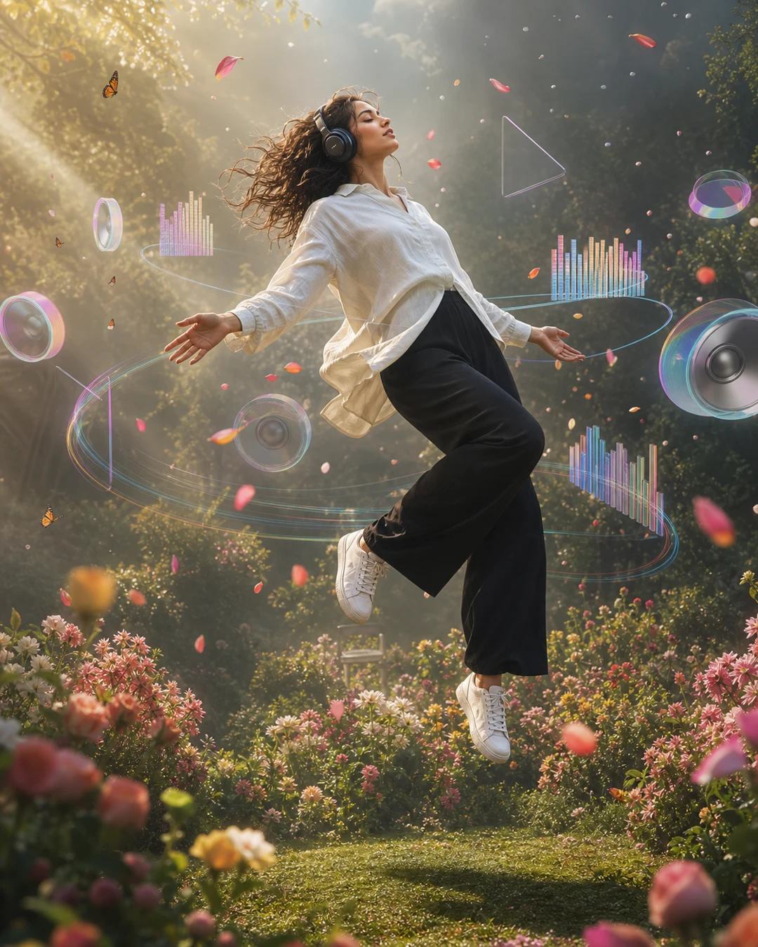 Floating Music Garden Portrait AI Image Prompt, image 3