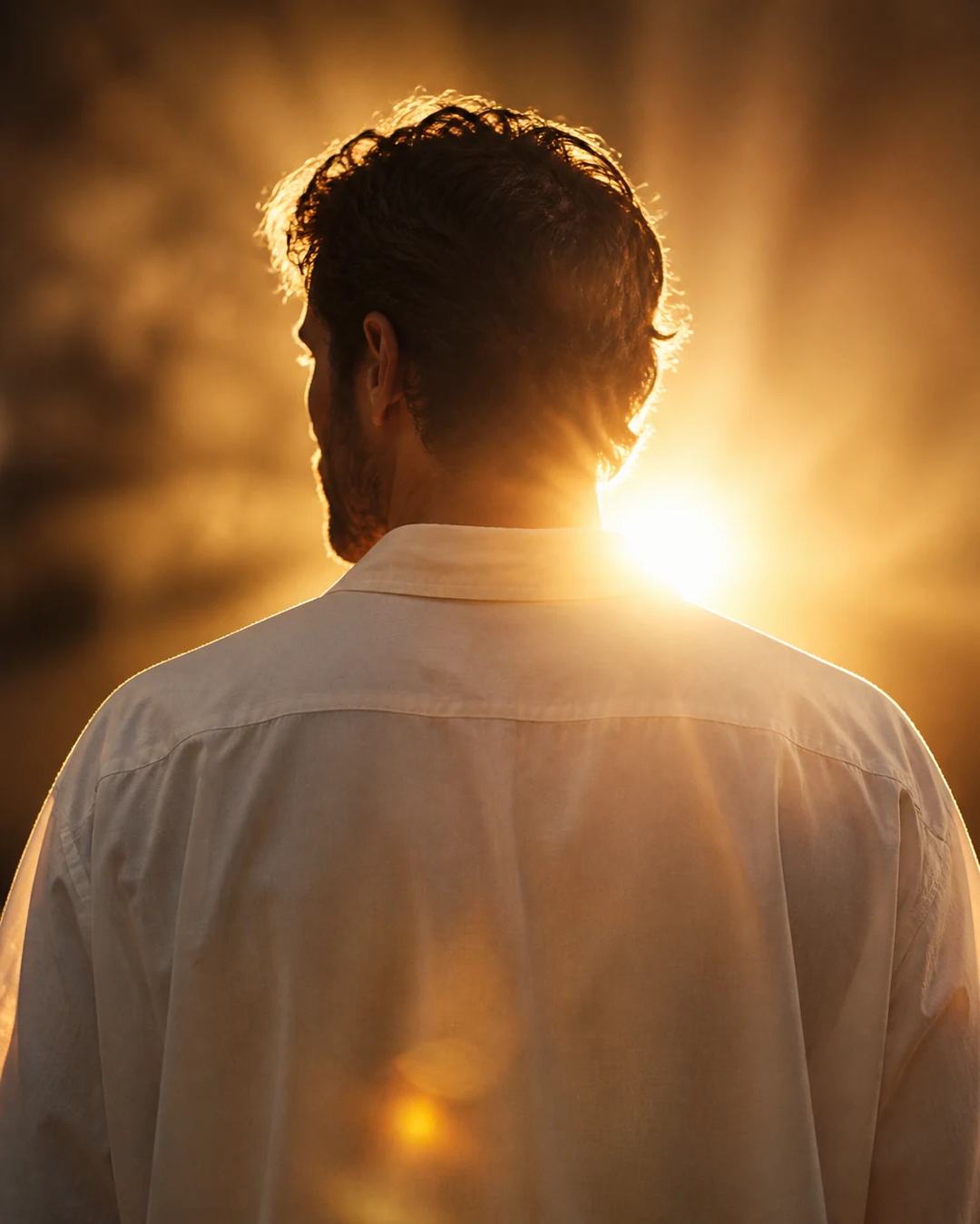 Golden Backlight Rear View Cinematic Portrait Prompt, image 4