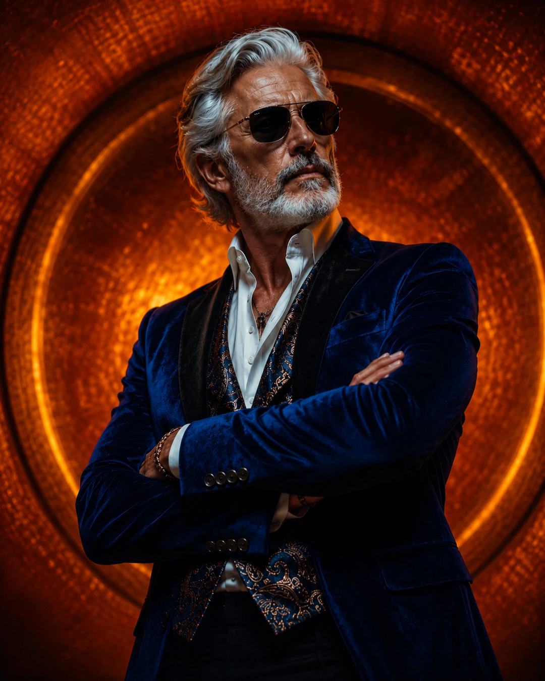 Old Man Neon Portrait – Gemini AI Photo Prompt — image 4