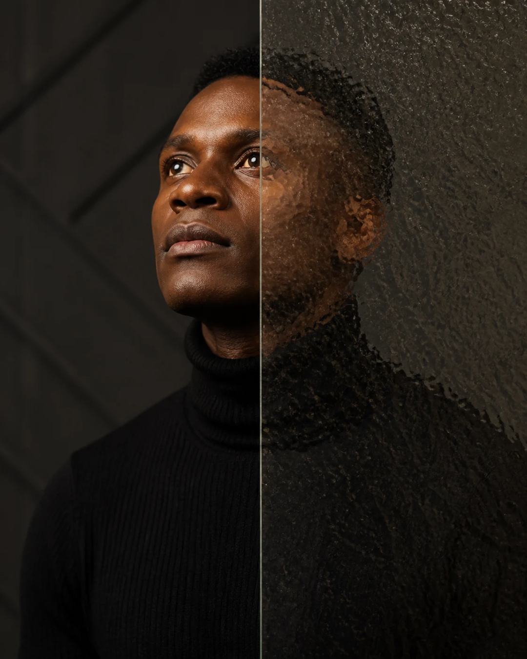 Split Glass Cinematic Editorial Portrait Prompt, image 3