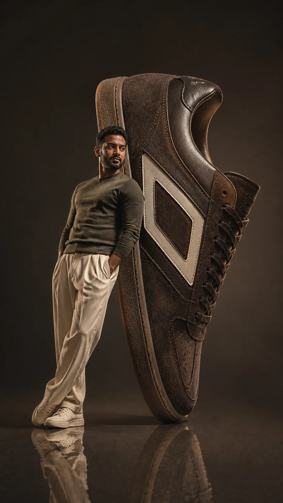 Giant Retro Sneaker Advertising Portrait Prompt, image 4