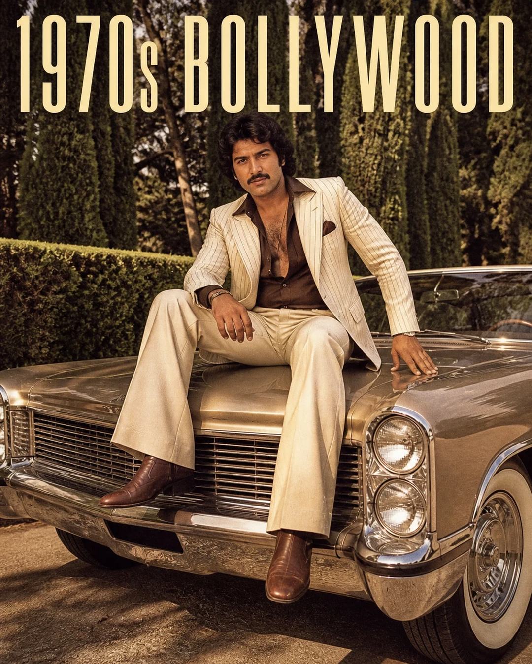 1970s Bollywood Classic Car Mafia Style Photo Prompt — image 1