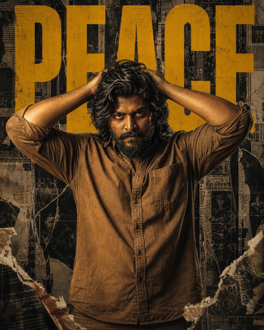 South Indian PEACE Action Movie Poster AI Prompt — image 4