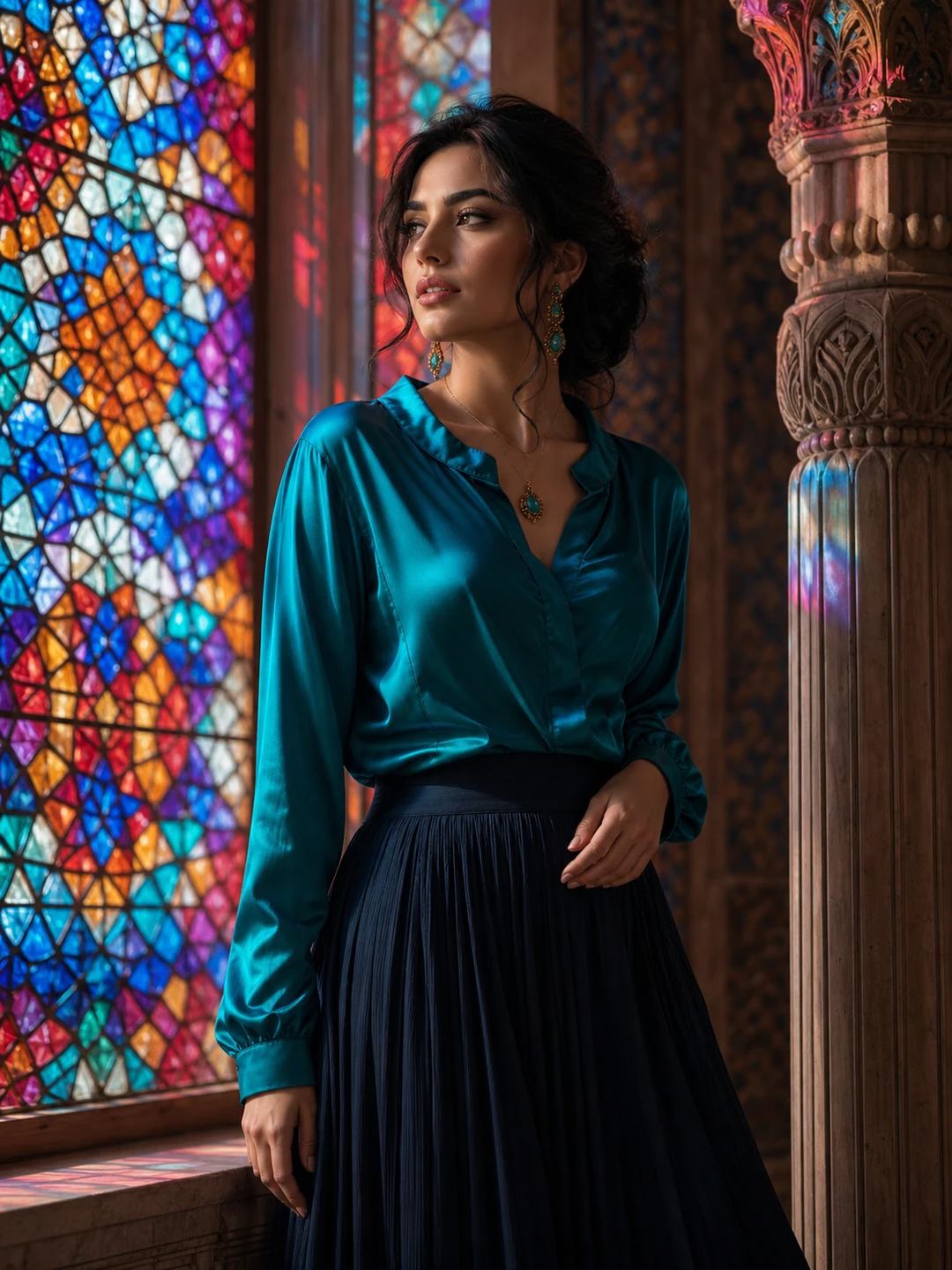 Persian-Inspired Stained-Glass Portrait Prompt, image 4