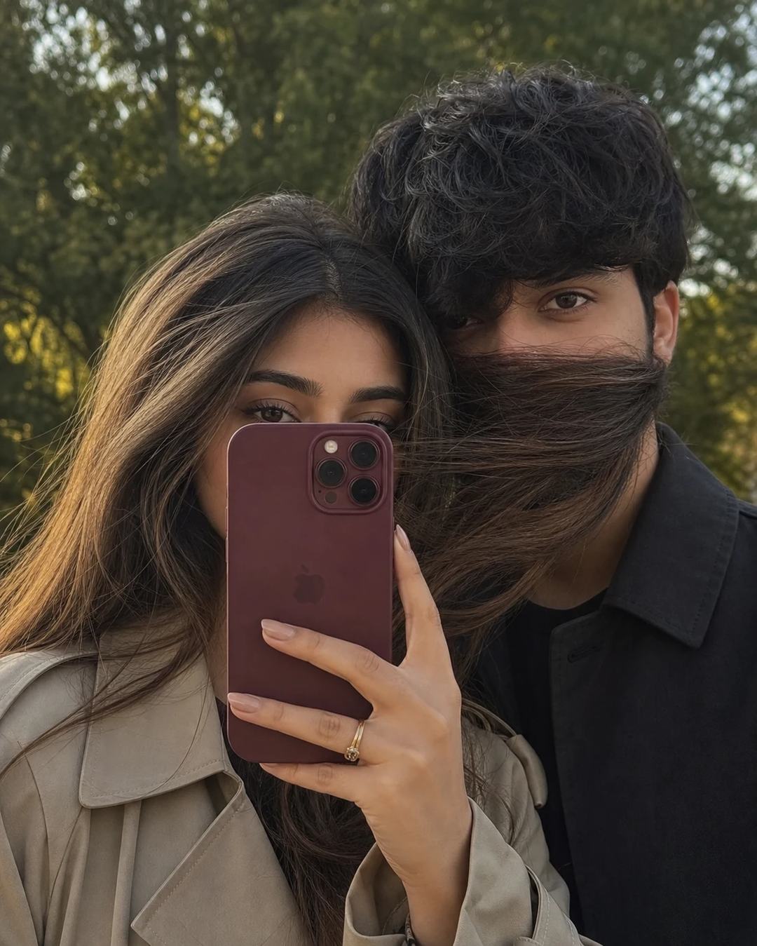 Candid Phone-Obscured Couple Selfie Photo Prompt, image 4
