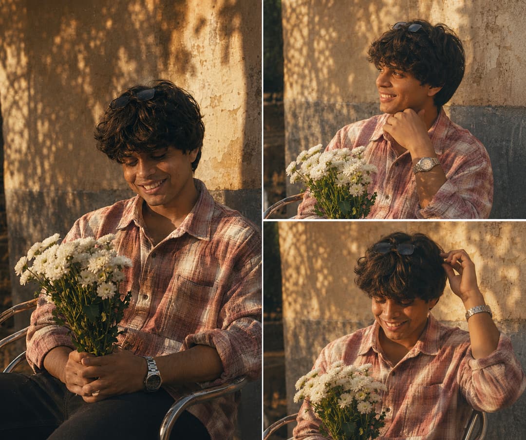 Man With Flowers Portrait – Gemini AI Photo Prompt — image 2