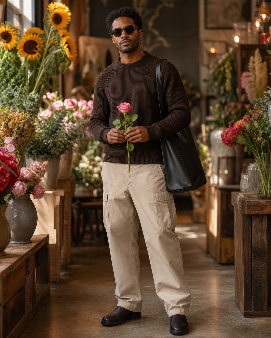 Cinematic Flower Shop Fashion Portrait Prompt, image 4