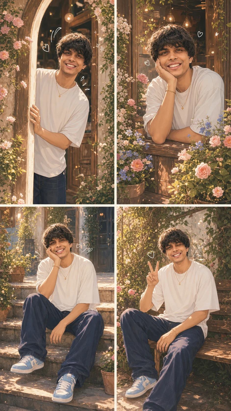 Soft Anime 4-Panel Collage Photo Editing Prompt — image 4