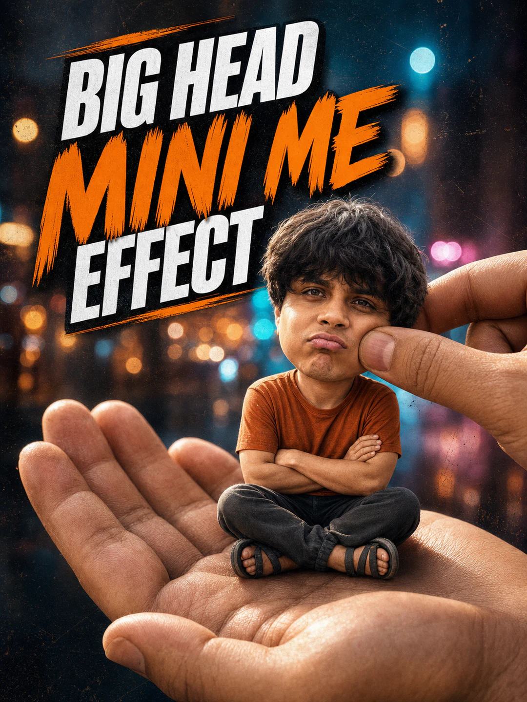 Big-Head Miniature Hand Portrait AI Photo Prompt — image 1