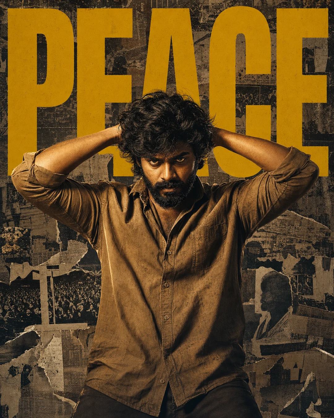 South Indian PEACE Action Movie Poster AI Prompt — image 1