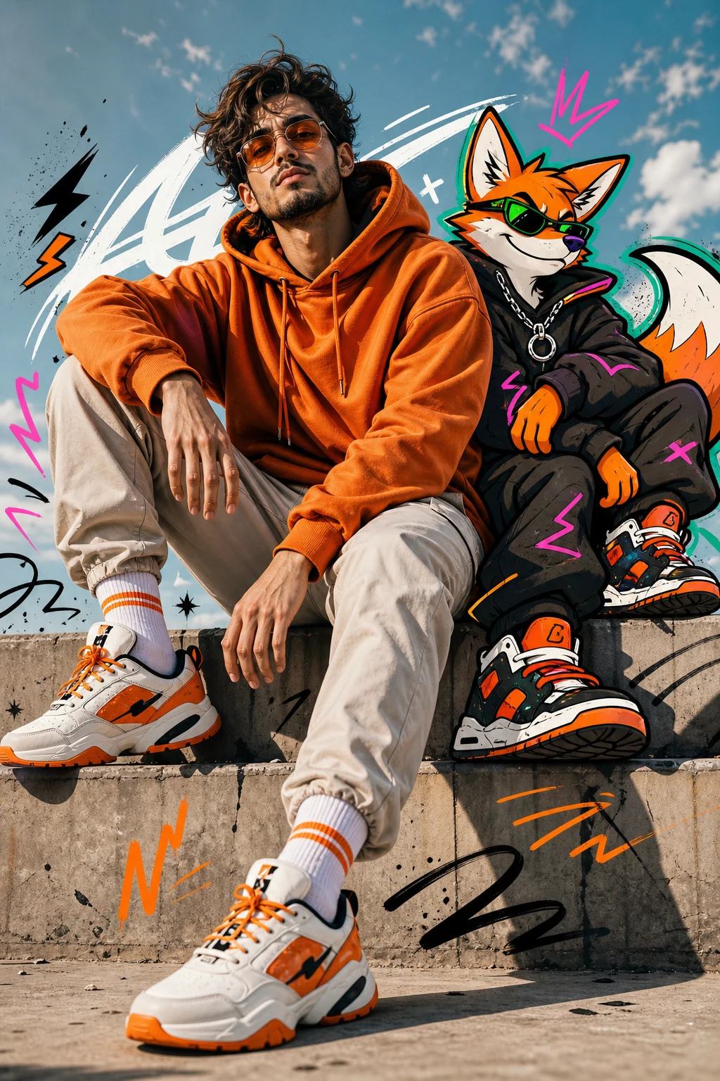 Streetwear Cartoon Animal Companion Photo Prompt, image 3