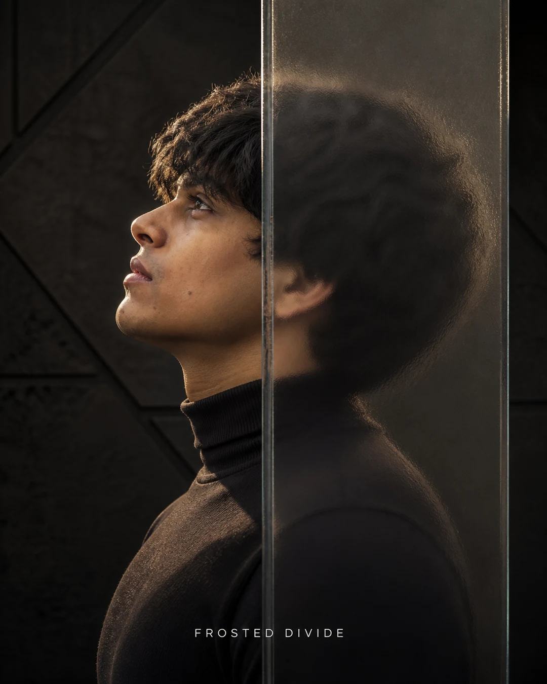 Side-Profile Frosted Glass Block Portrait Prompt, image 1