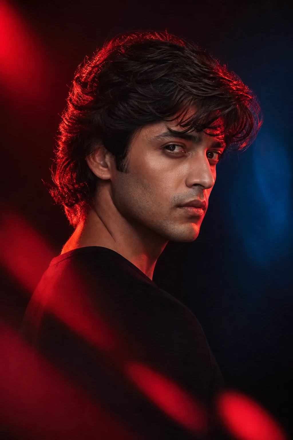 Red Blue Cinematic Profile Movie Poster Prompt, image 3