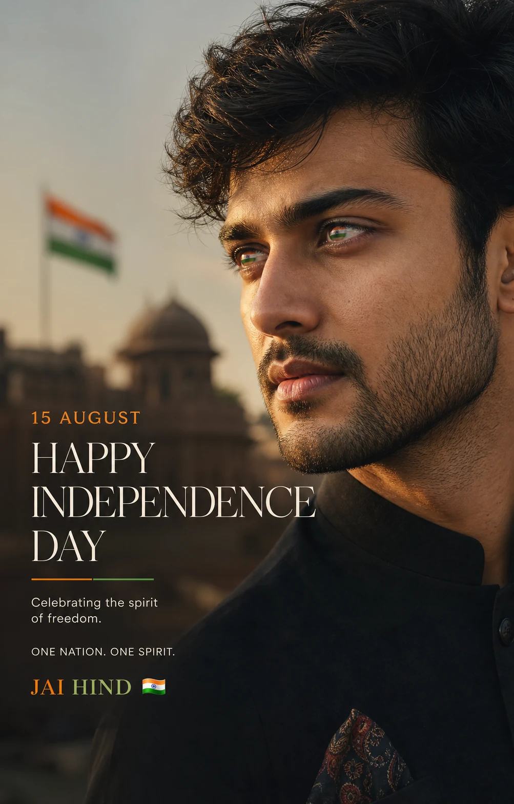 Independence Day Tricolor Eye Reflection Prompt, image 4