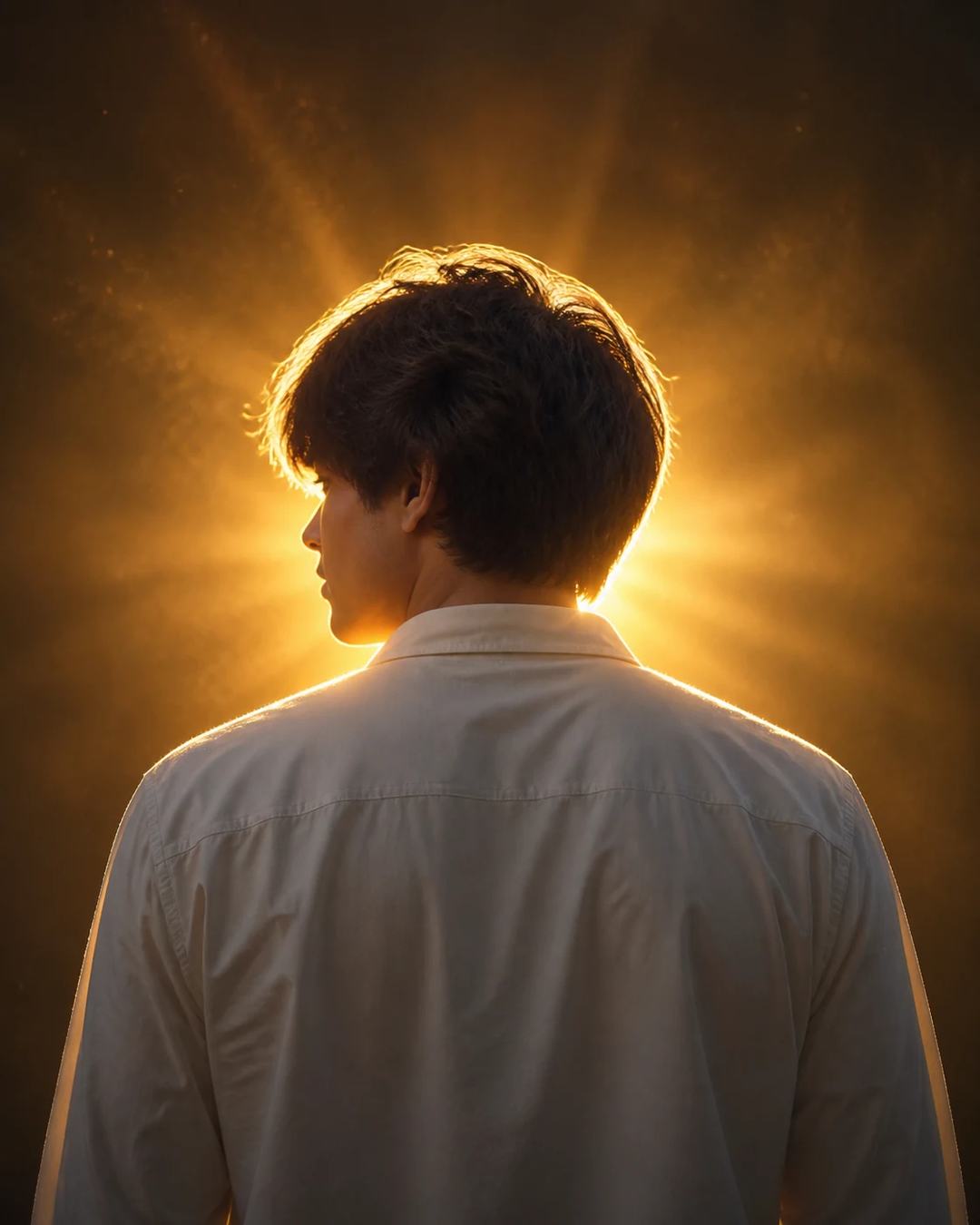 Golden Backlit Cinematic Portrait Photo Prompt, image 1