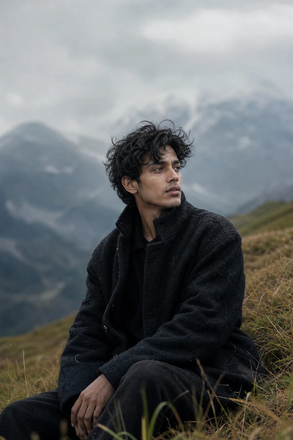 Misty Hillside Analog Editorial Portrait Prompt, image 3