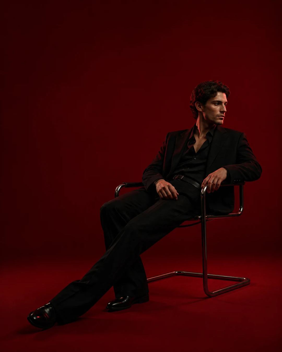 Crimson Red Minimalist Fashion Editorial Prompt, image 2