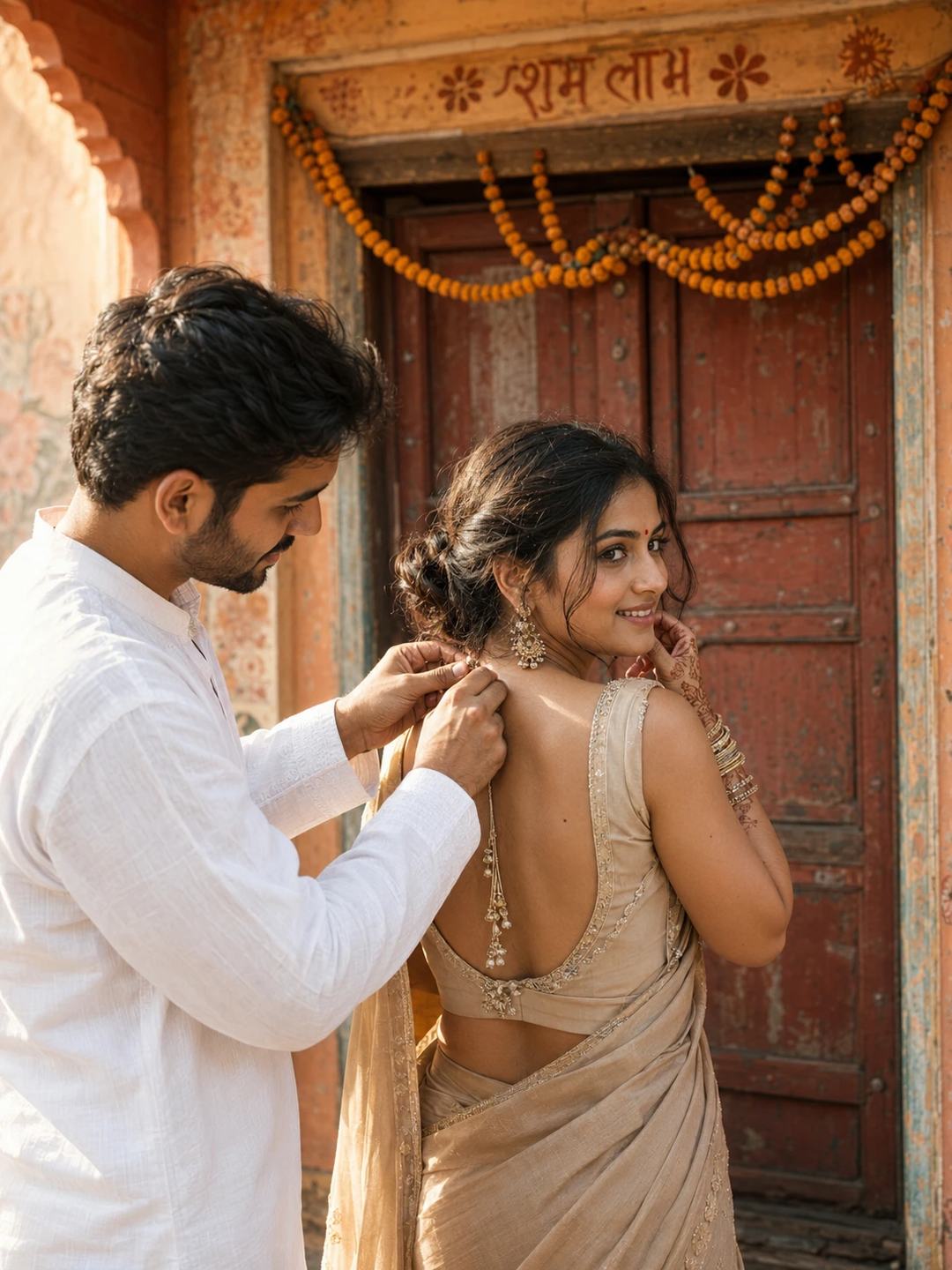 Haveli Door Couple – Gemini AI Photo Prompt — image 4