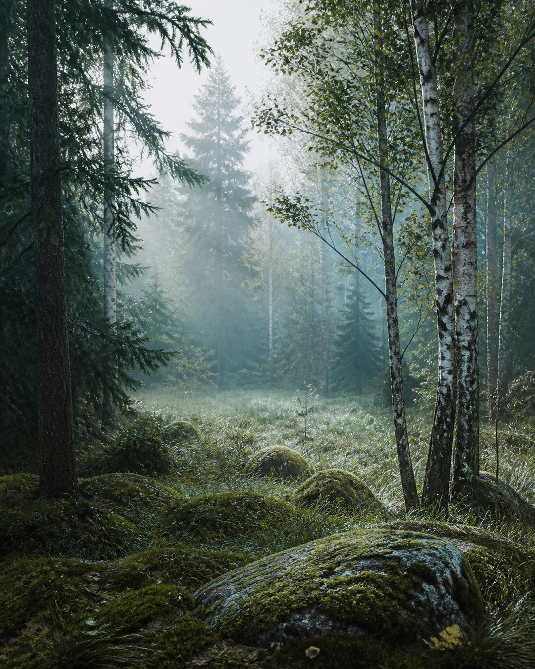 Cinematic Foggy Forest Color Grading Photo Prompt, image 4