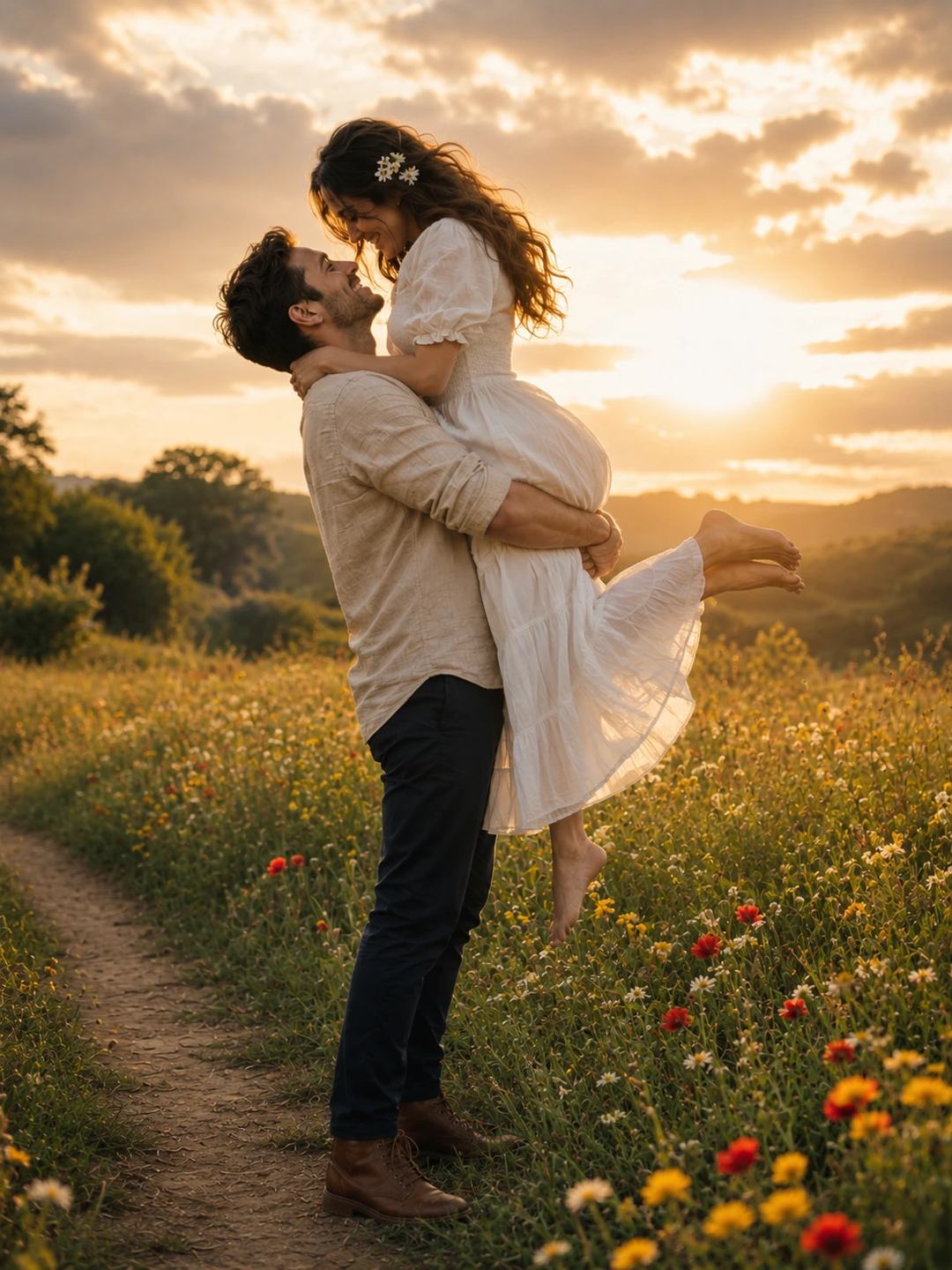 Wildflower Meadow Couple – Gemini AI Photo Prompt, image 3