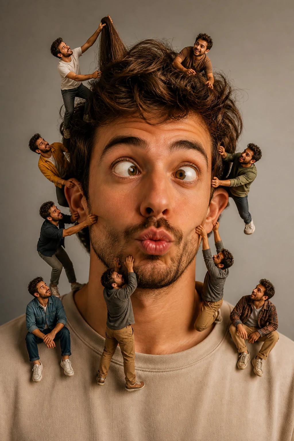 Miniature Clone Chaos Surreal Portrait Photo Prompt, image 4