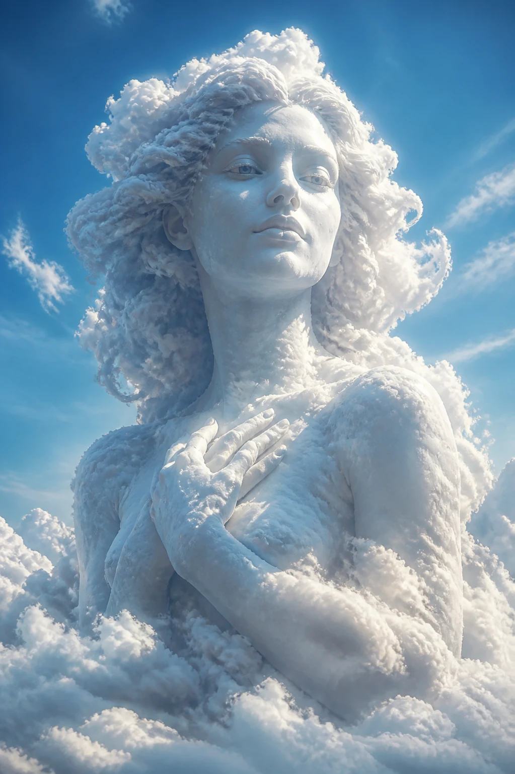 Monumental Cloud Sculpture Portrait AI Image Prompt, image 3