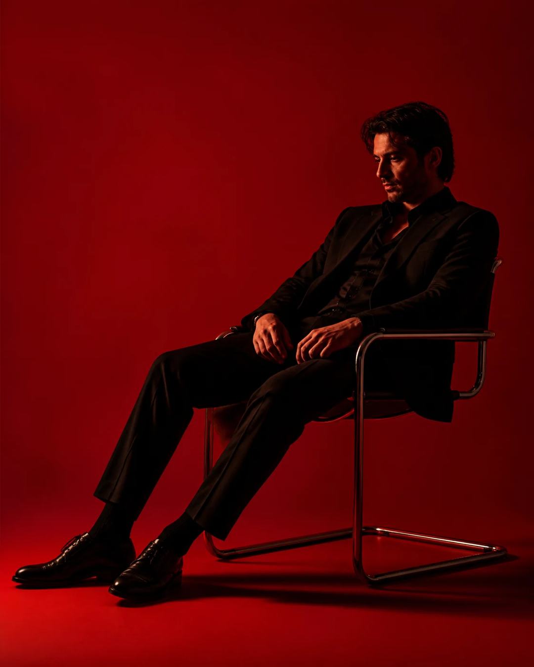 Crimson Red Minimalist Fashion Editorial Prompt, image 3