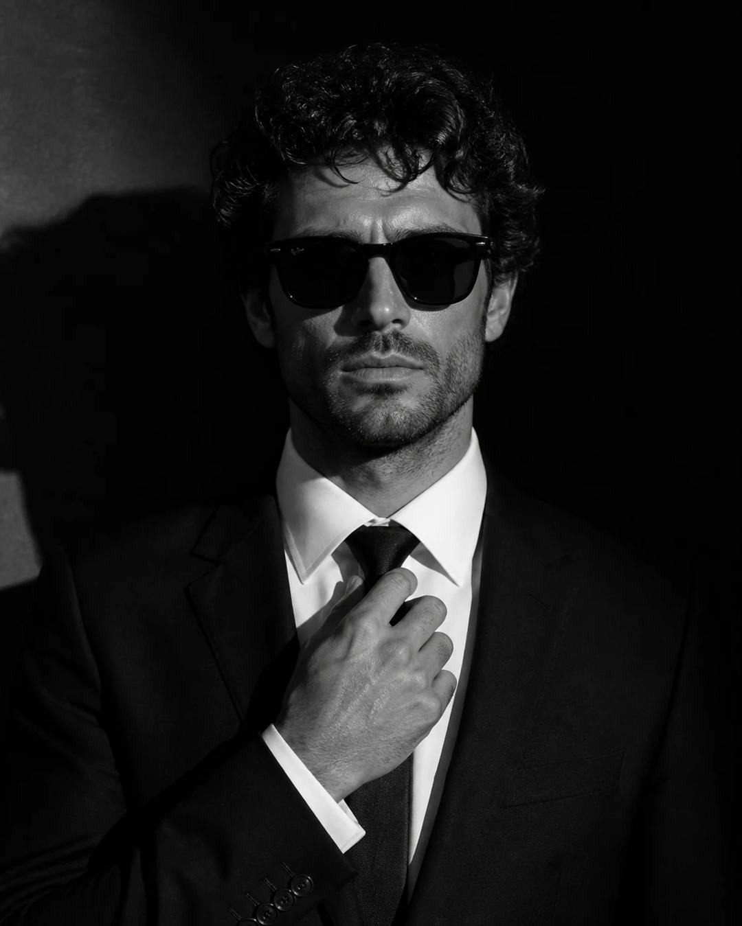 Monochrome Black Suit Chiaroscuro Portrait Prompt, image 3