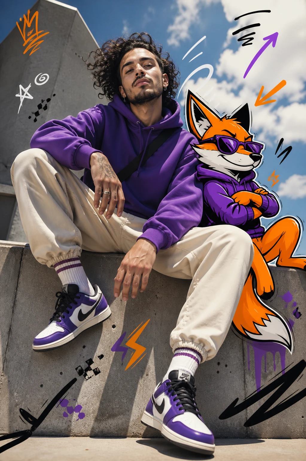 Streetwear Cartoon Animal Companion Photo Prompt, image 2