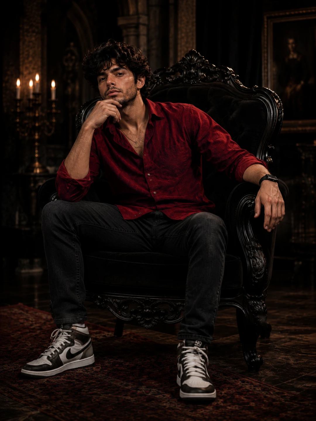 men in red shirt — image 2