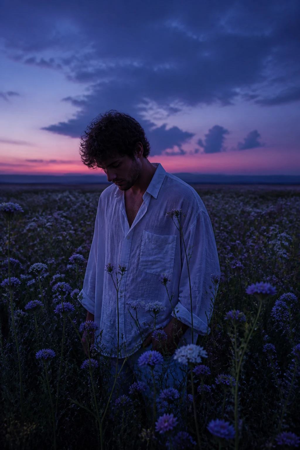 Ethereal Wildflower Twilight Portrait Photo Prompt, image 4