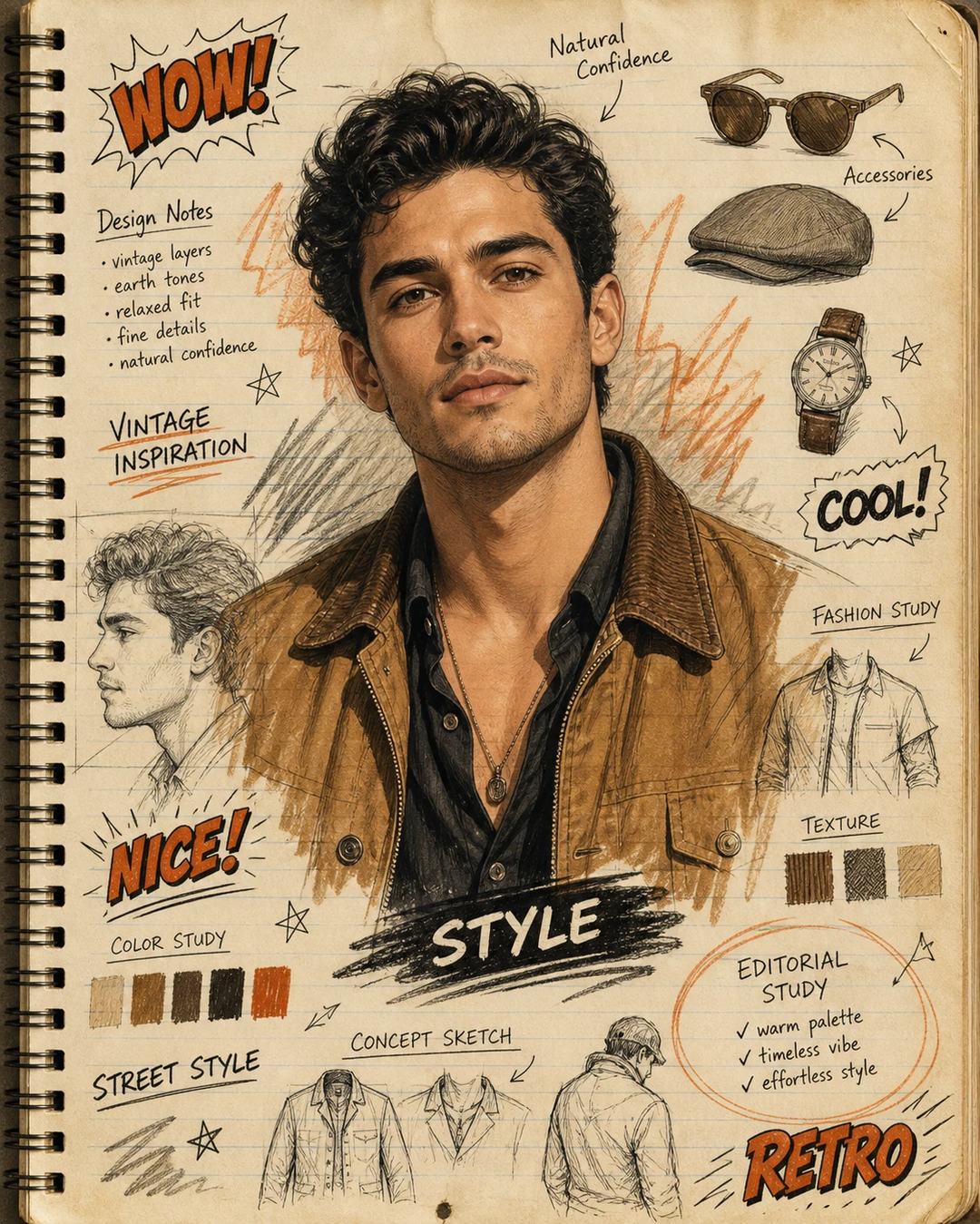 Mixed-Media Sketchbook Fashion Illustration Prompt, image 4