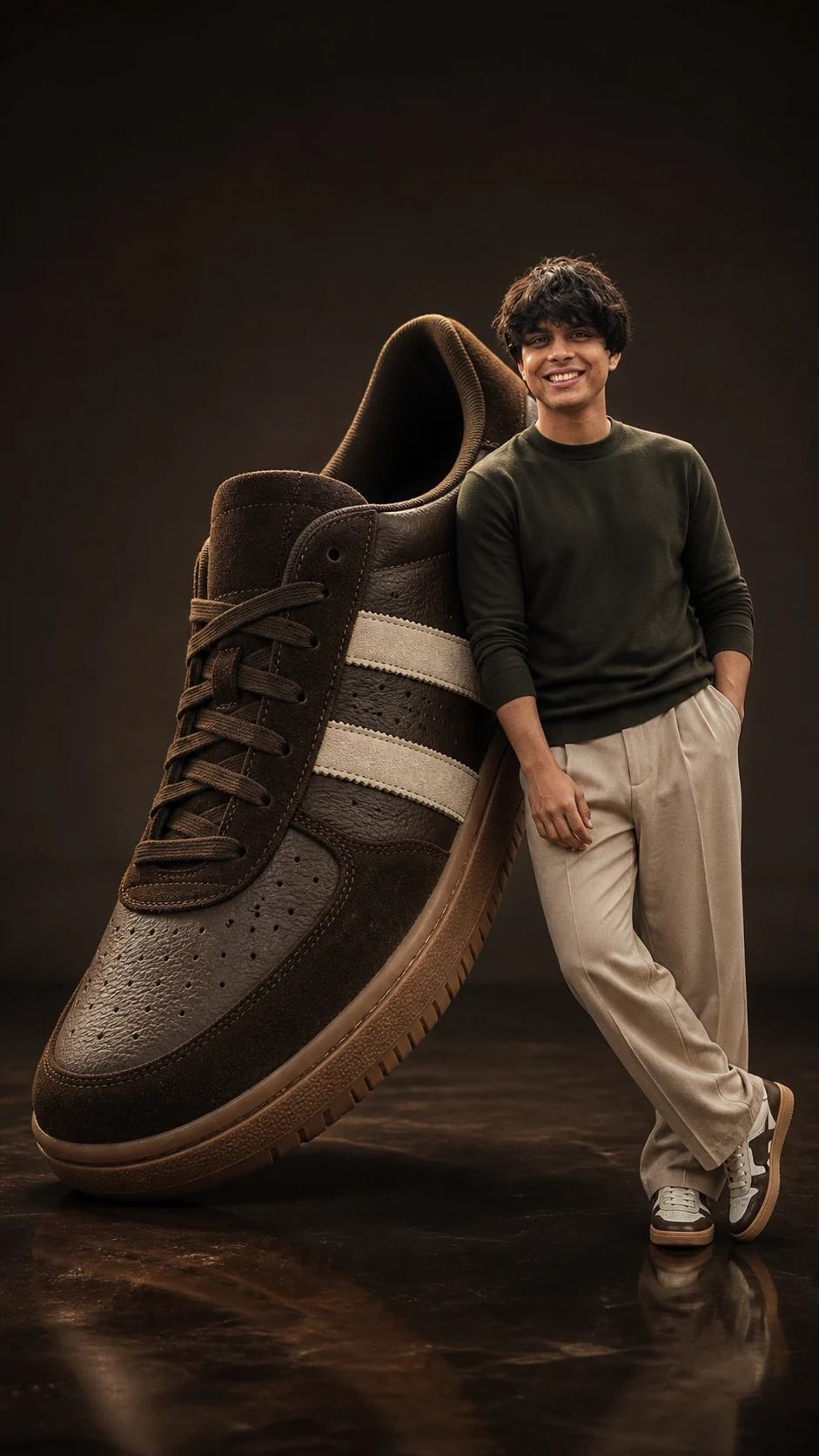 Giant Retro Sneaker Advertising Portrait Prompt, image 2