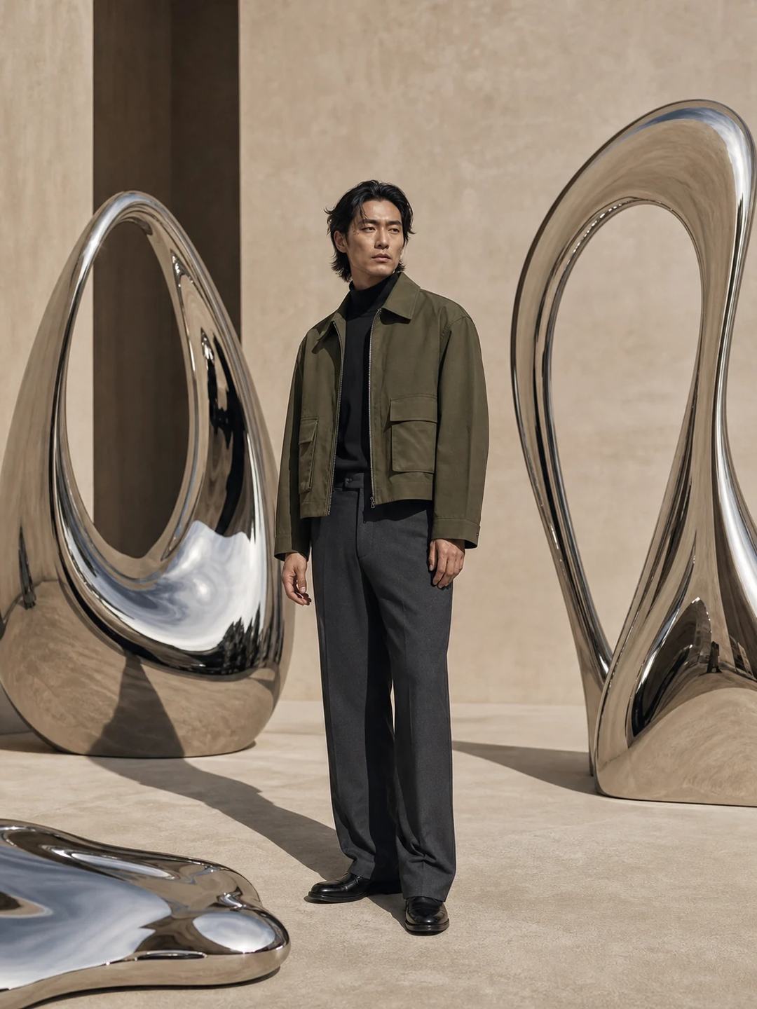 Liquid Chrome Surreal Fashion Editorial Prompt, image 4