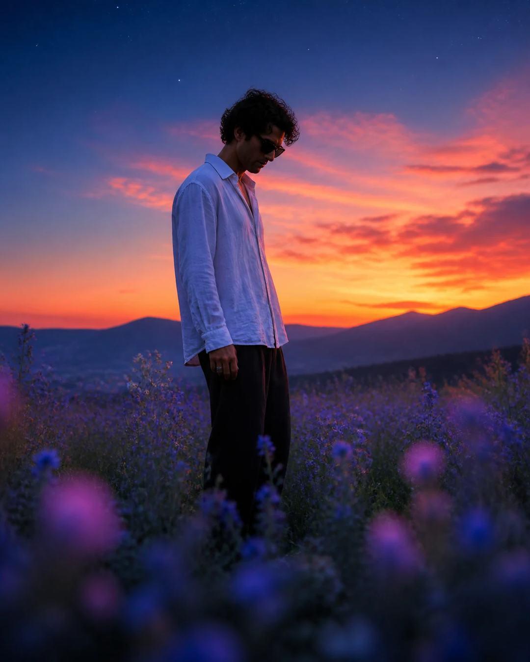 Twilight Wildflower Field Cinematic Portrait Prompt, image 3